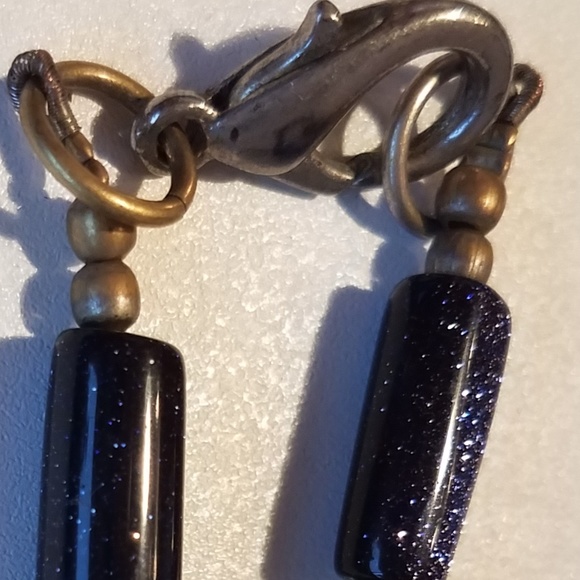 Midnight Shimmer Blue Goldstone Bead Necklace - Picture 8 of 8